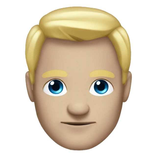Bane with blond hair on both sides and gray-blue eyes sticker