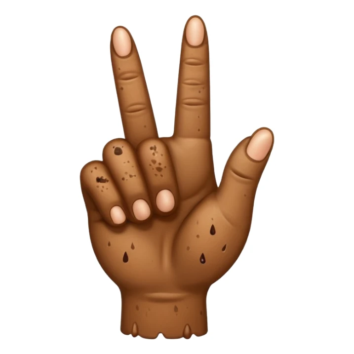 middle finger with poop on the tip sticker