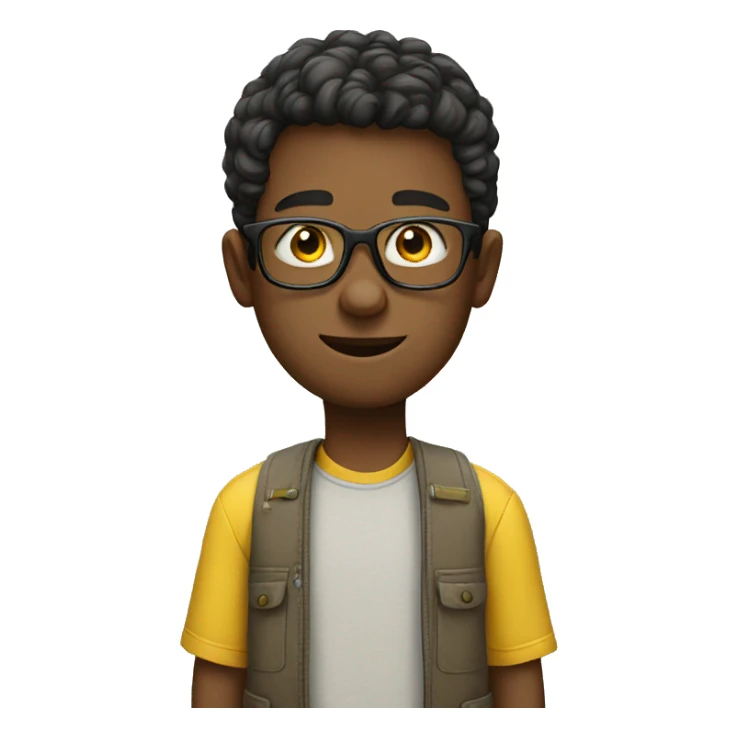 A boy with specs and yellow shirt  sticker