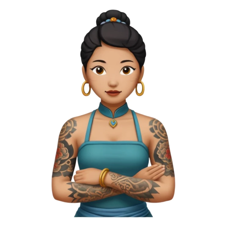 ancient chinese woman with tatooed sticker