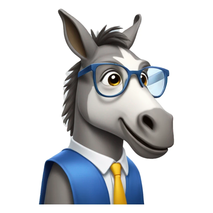 academic donkey with glasses and diploma, high iq, big rain sticker