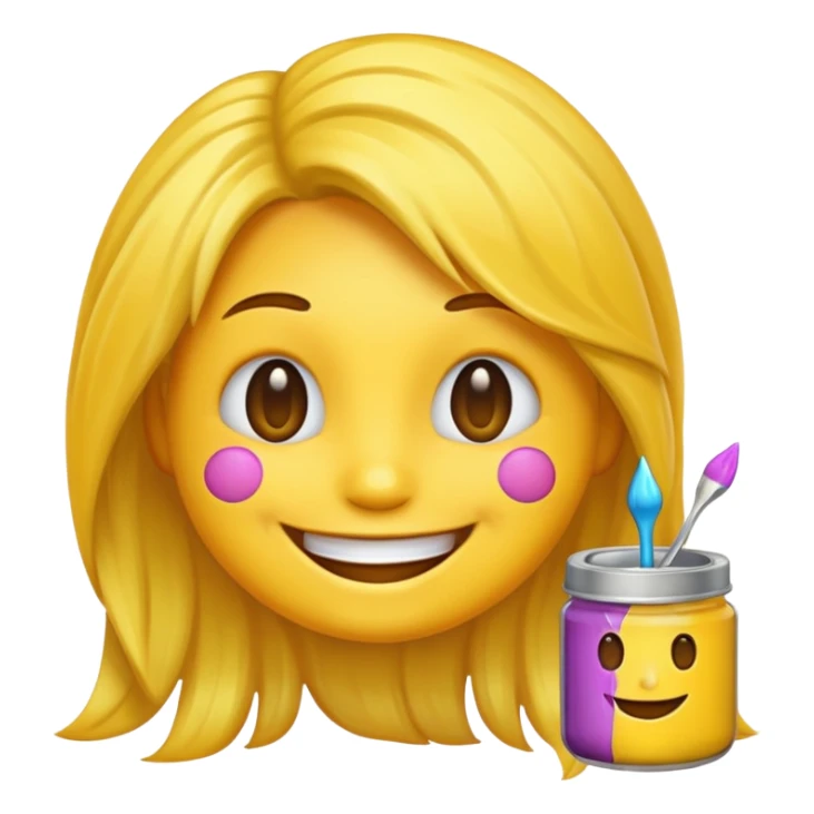 A circle happy emoji with hair dye foils sticker