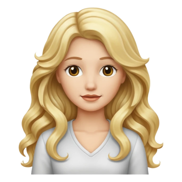 White female with long blonde wavy hair sticker