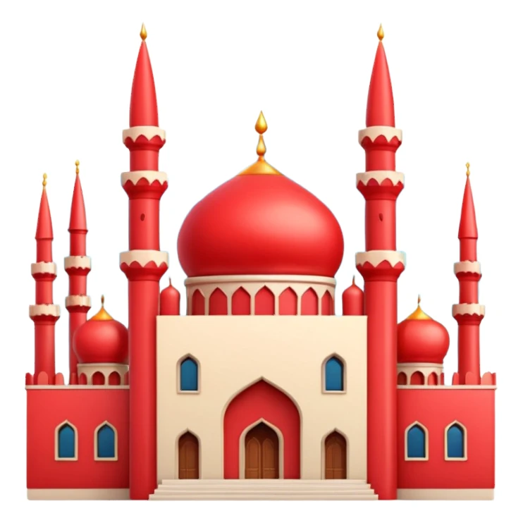 Bakhchisaray Khan's Palace as a simple emoji, apple style, focus on main building and minarets, cheerful and clear sticker