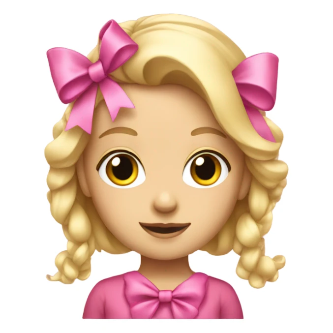 Blonde girl with pink bows in hair  sticker
