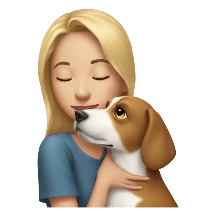 Girl kissing dog sticker