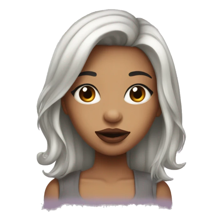 girl with sliver midle hair, big lips, long lashes sticker