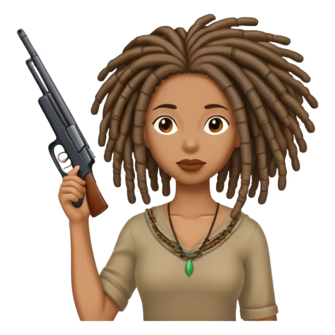 Black woman with locs shooshing sticker
