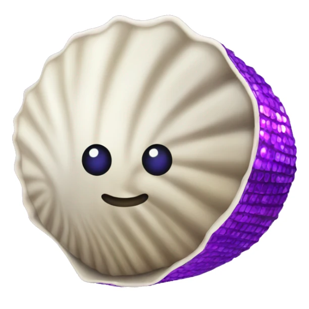 Open Clam shell with purple disco ball in the center  sticker