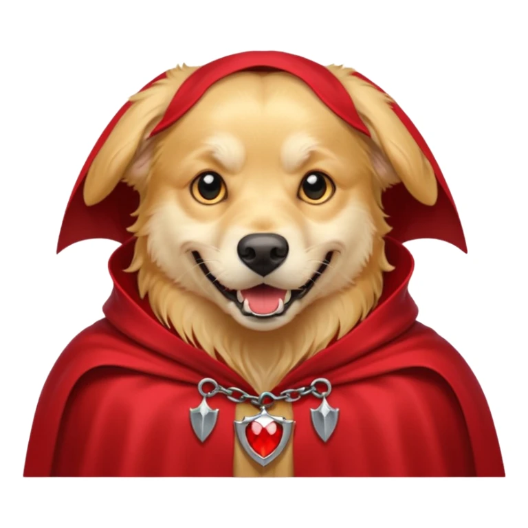 Goldern Vampire Dog in red collar cloak sticker