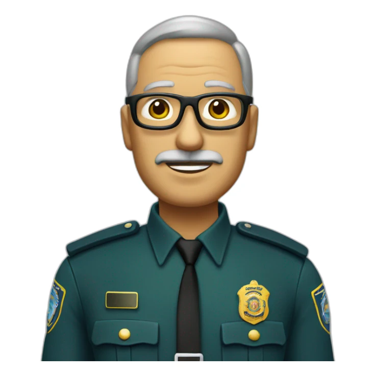 policía español de 61 años, calvo con gafas verdes sticker