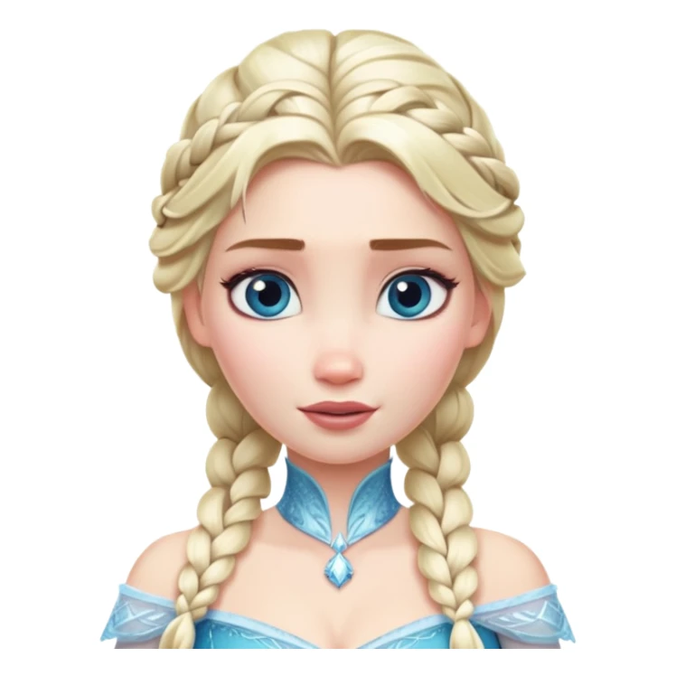 Elsa from Frozen with blonde braid, ice queen, chest up portrait sticker