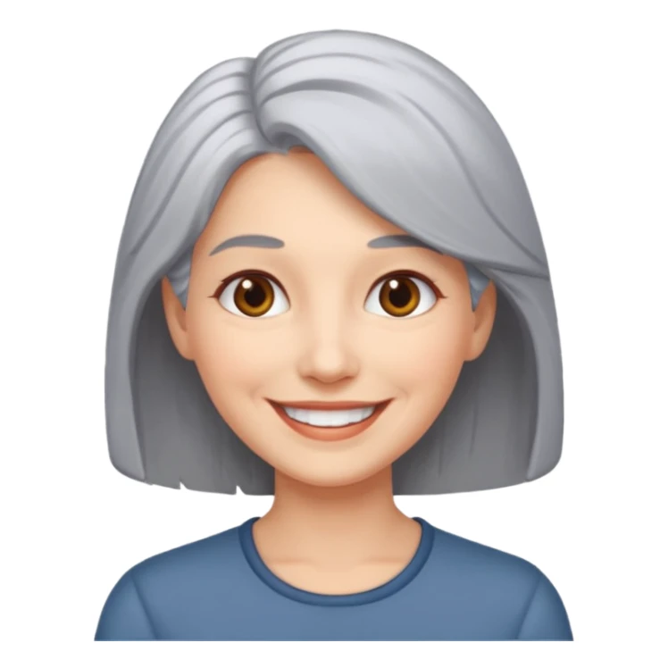 a woman with grey hair sticker