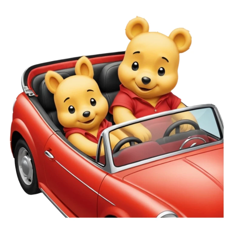 Winne the Pooh riding a car sticker