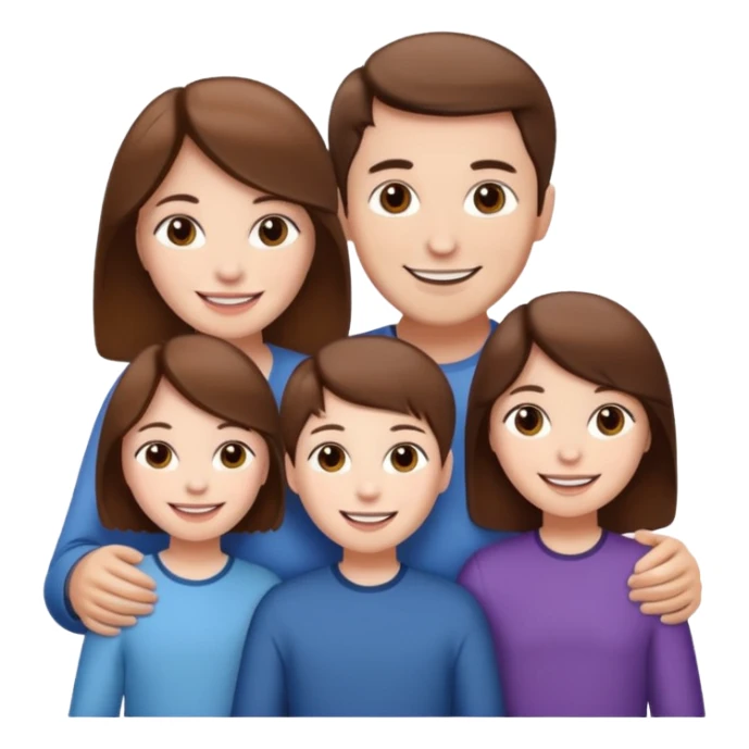 family aill white / browm hair sticker