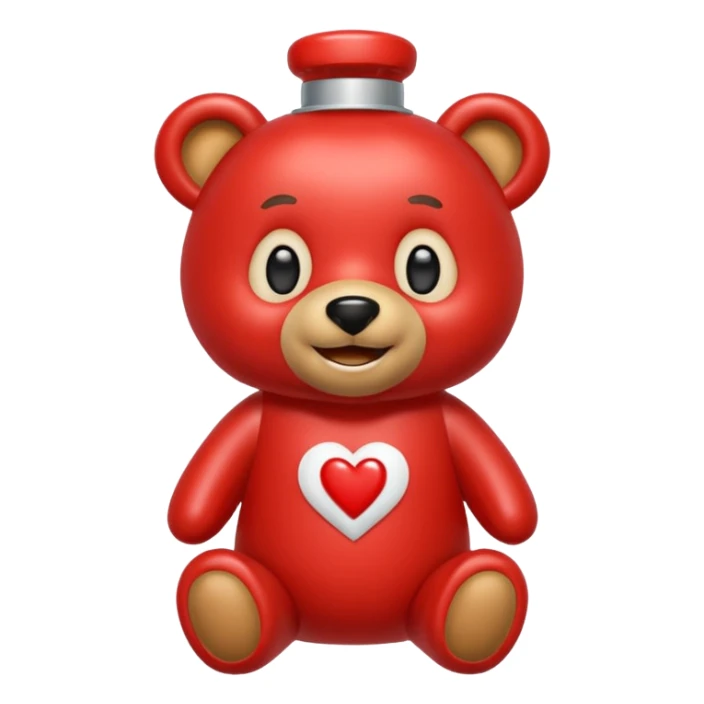 Make an emoji out of a ketchup bear. sticker