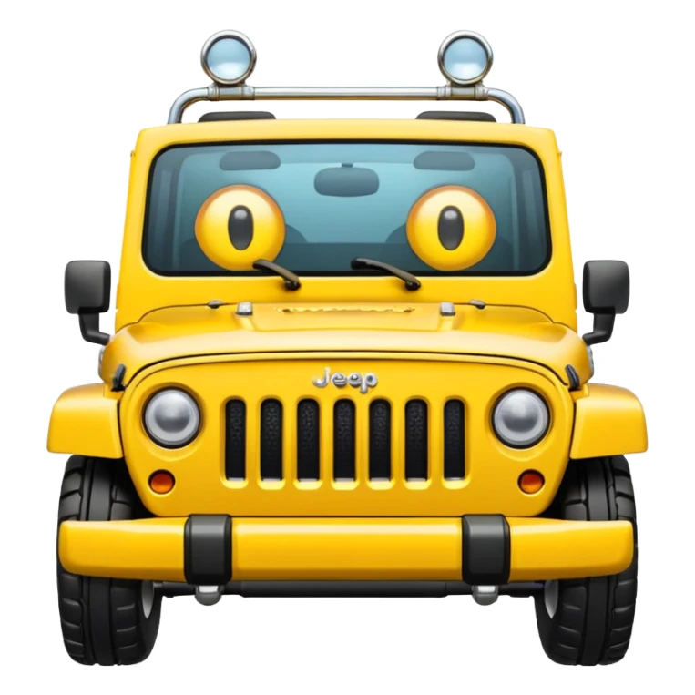 Jeep with face tongue sticking out with crazy eyes sticker