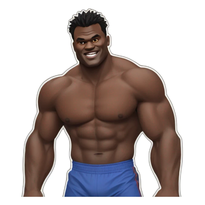 Francis Ngannou avec le corps de baki sticker