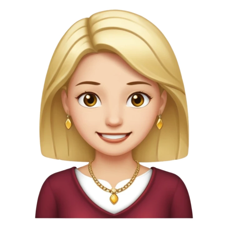 Female with Gold Necklace, fair skin, different expressions sticker