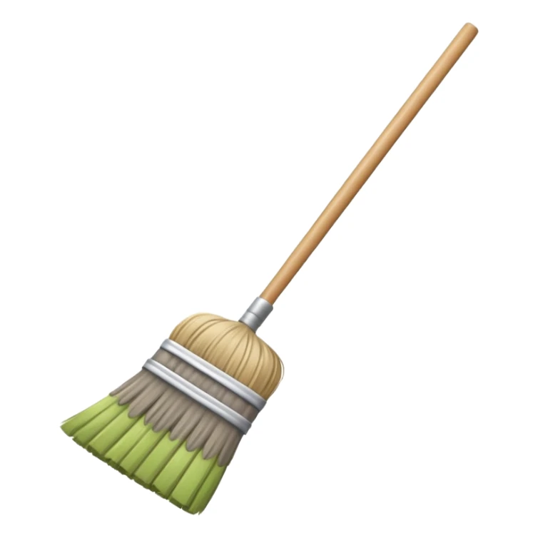 create a broom emoji sweeping away some dust  sticker