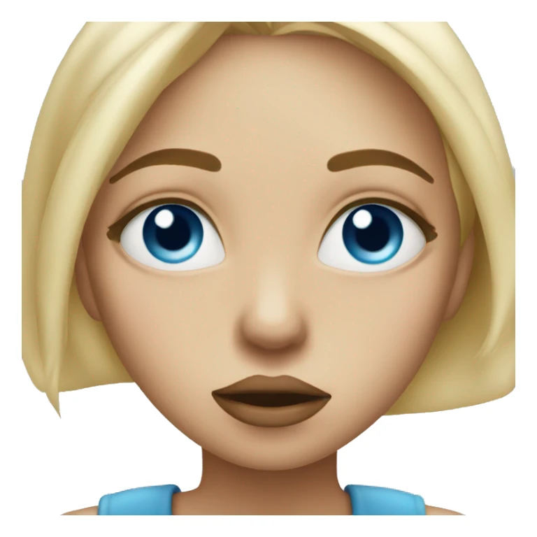 blonde girl blue eye blowing a kiss sticker