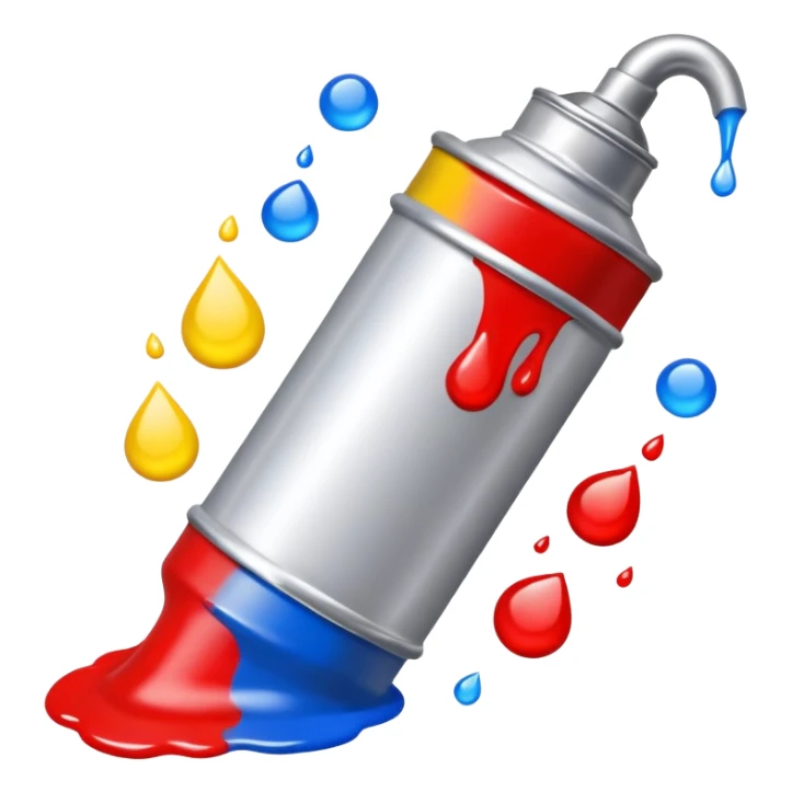 tube of paint with drops of color sticker