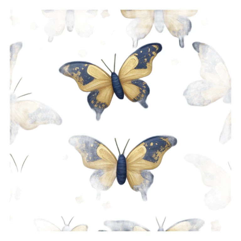navy blue and gold butterfly sticker
