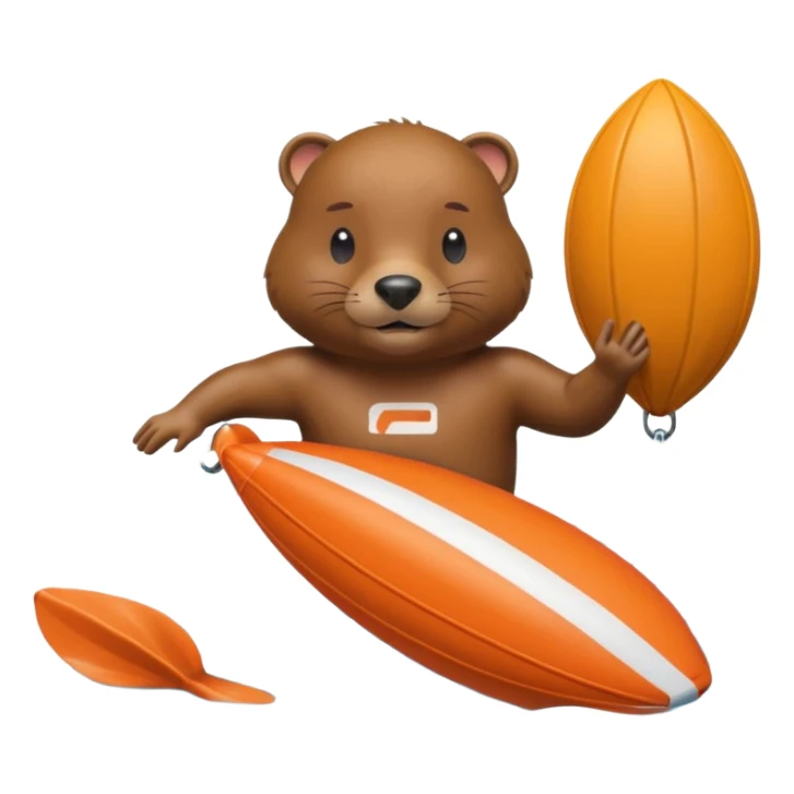 A focused beaver swimmer wearing a racing suit, diving past a floating buoy.


 sticker