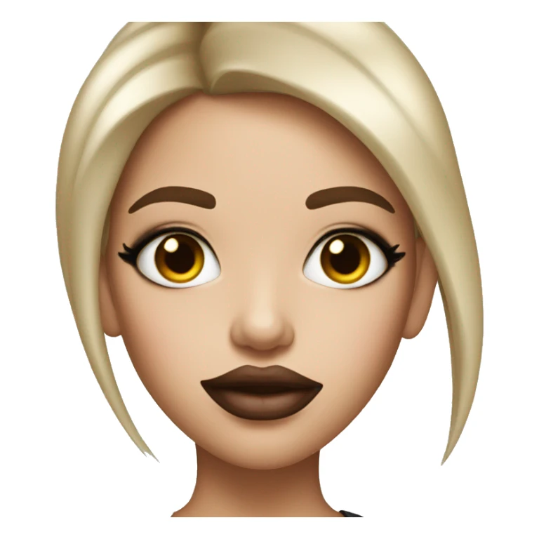 A heavily make-up girl with big lips. sticker