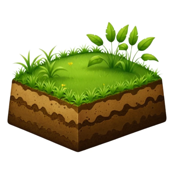 A slice of land. grass on top, dirt on the lower half. sticker