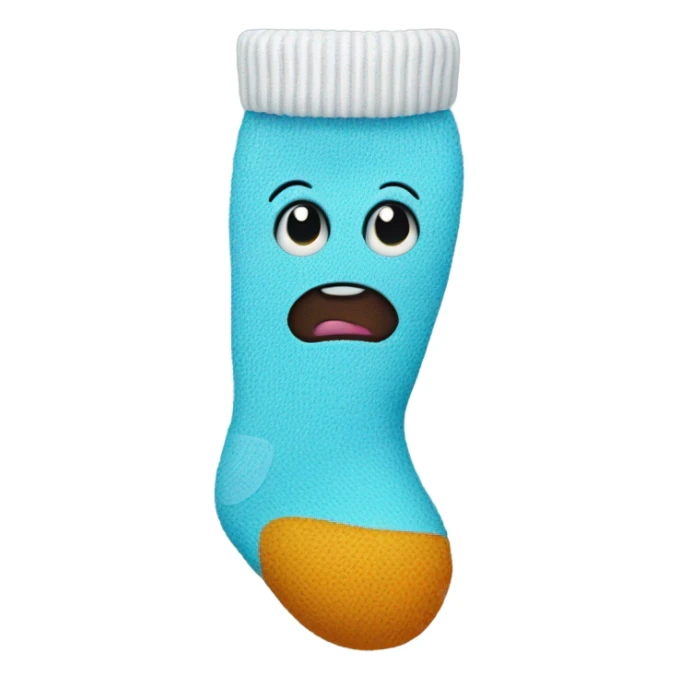 A sock with eyes, soaked with water at the bottom  sticker