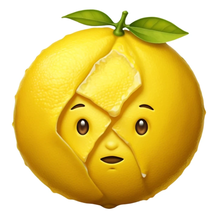 The leftovers of a lemon after making lemon juice sticker