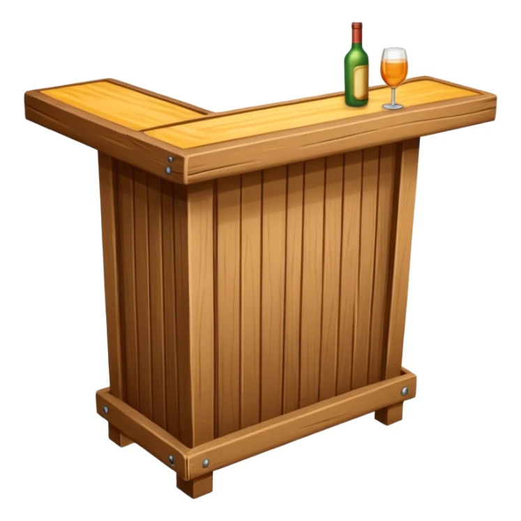 mesa alta tipo bar, de color madera natural sticker