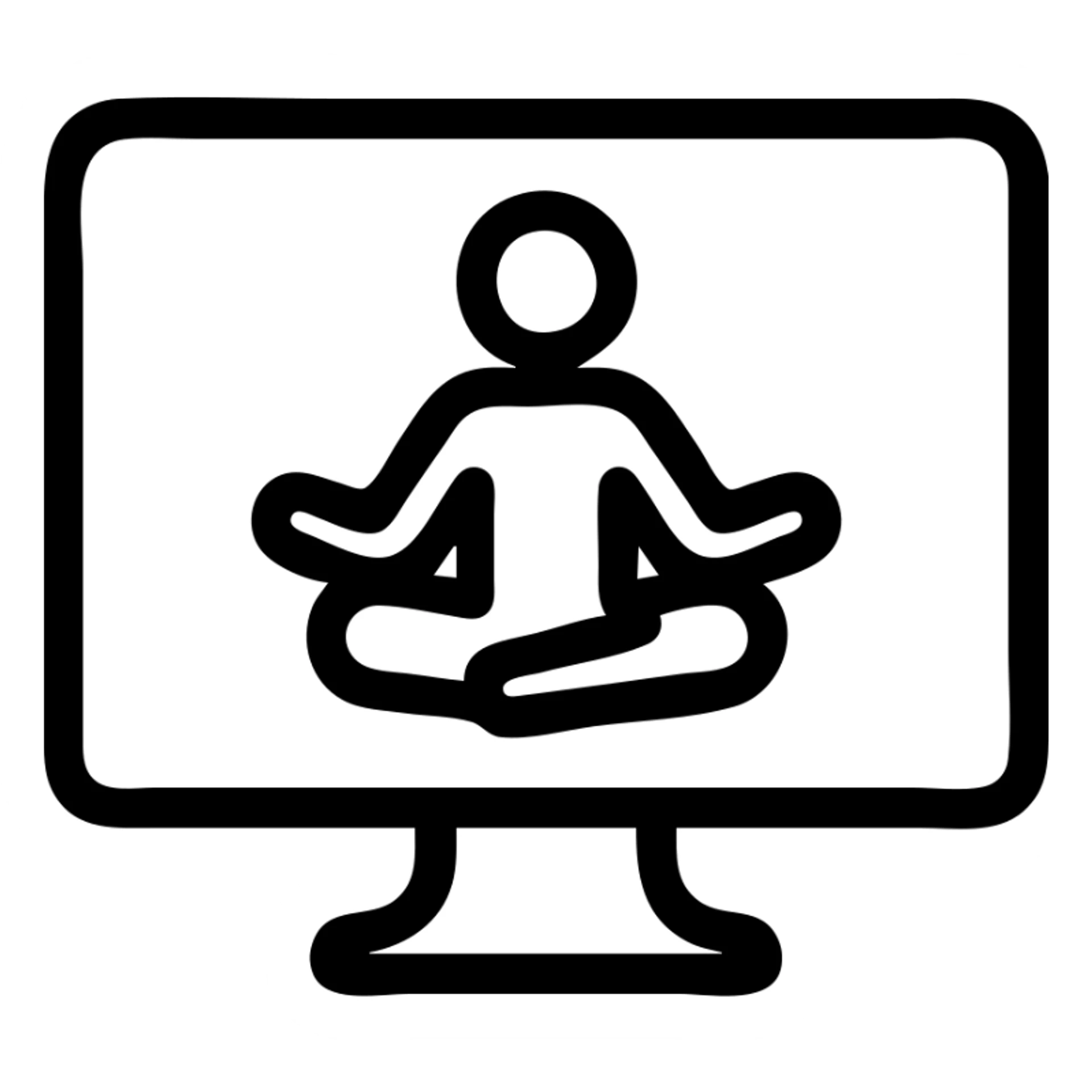 icon on the theme of online yoga classes.  sticker