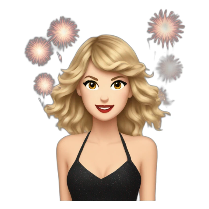 Taylor Swift with fireworks sticker