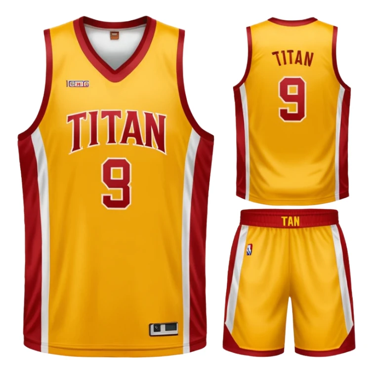 red, yellow, white titan basketball jersey sticker