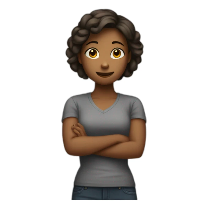 the girl crosses her arms in front of her sticker