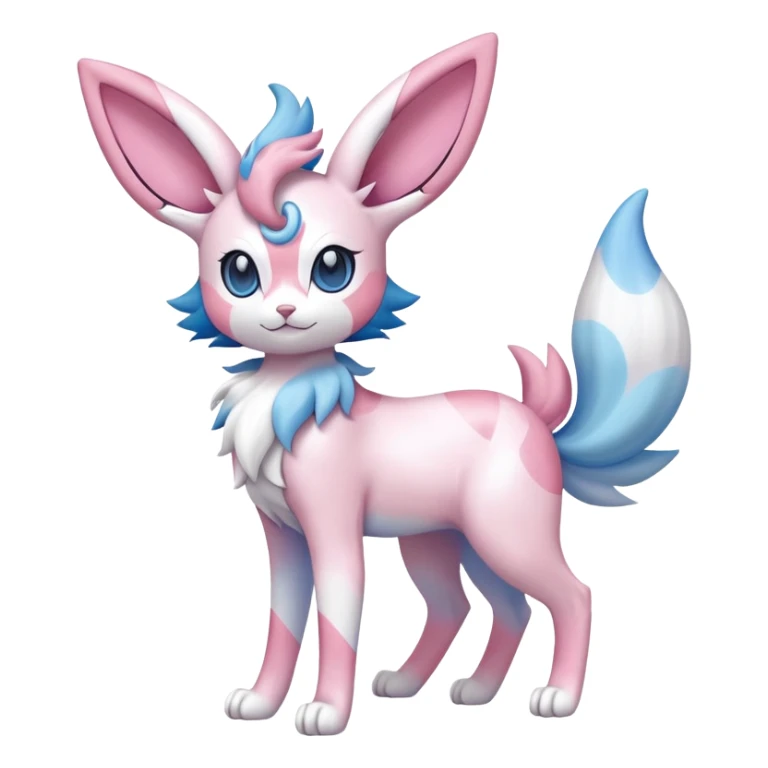 Sylveon-Delcatty-Fakémon-hybrid-creature (full body)  sticker