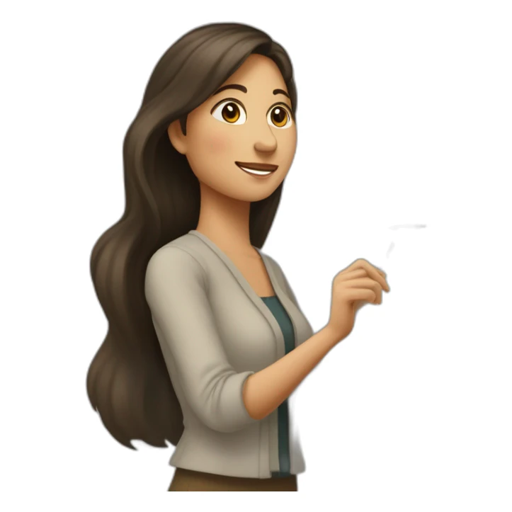 Mujer de 30 años pintando un cuadro sticker