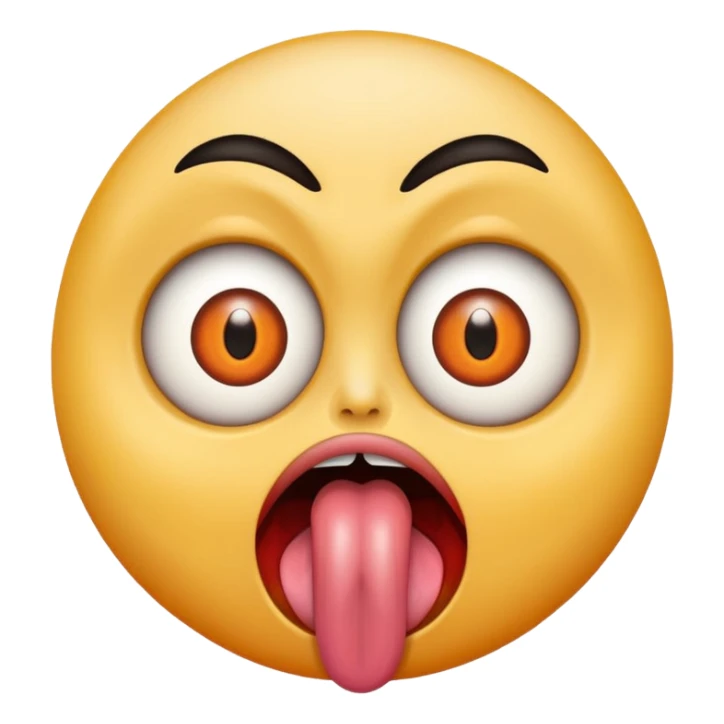 sticking out a tongue with crazy eyes sticker