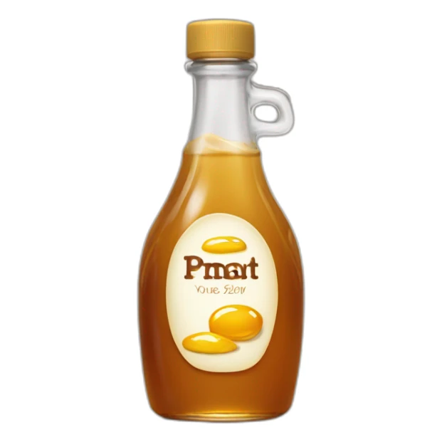 Bottle of syrup on a vanilla  sticker