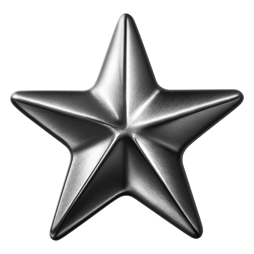 chrome style icon of a star sticker