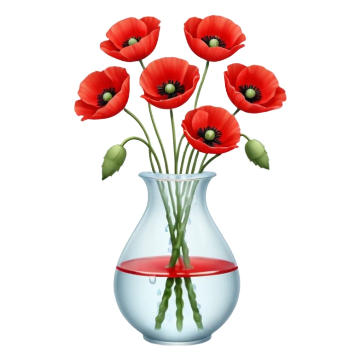 poppy flowers in a vase sticker