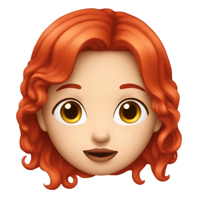 red hair girl send kiss sticker