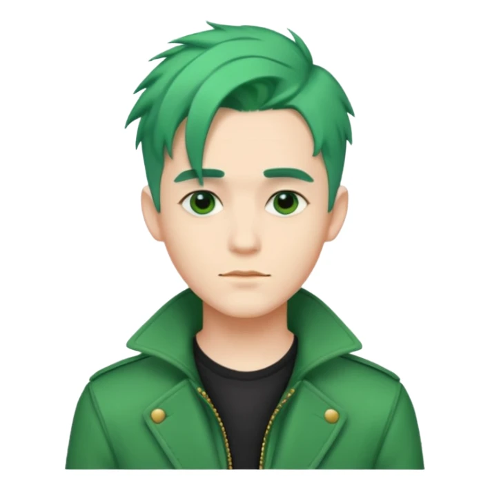 A stylish man with green hair sticker