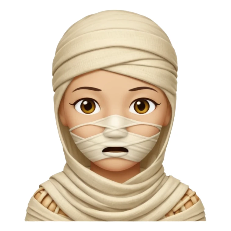 The mummy girl with her mouth closed sticker