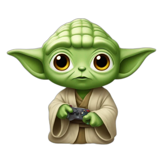 Yoda qui joue au jeu vidéo sticker