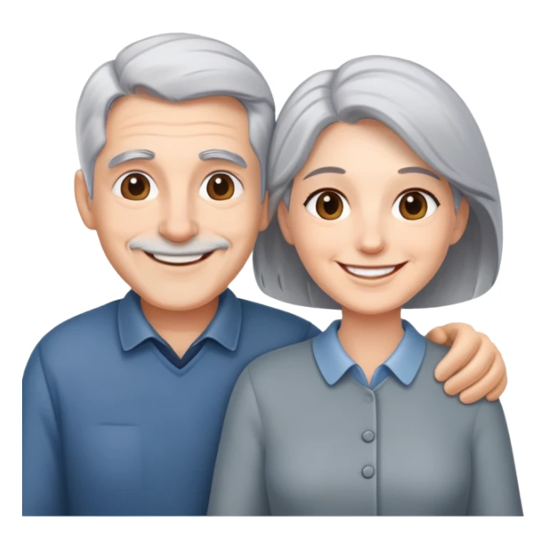 smiling duo with grey hair  sticker