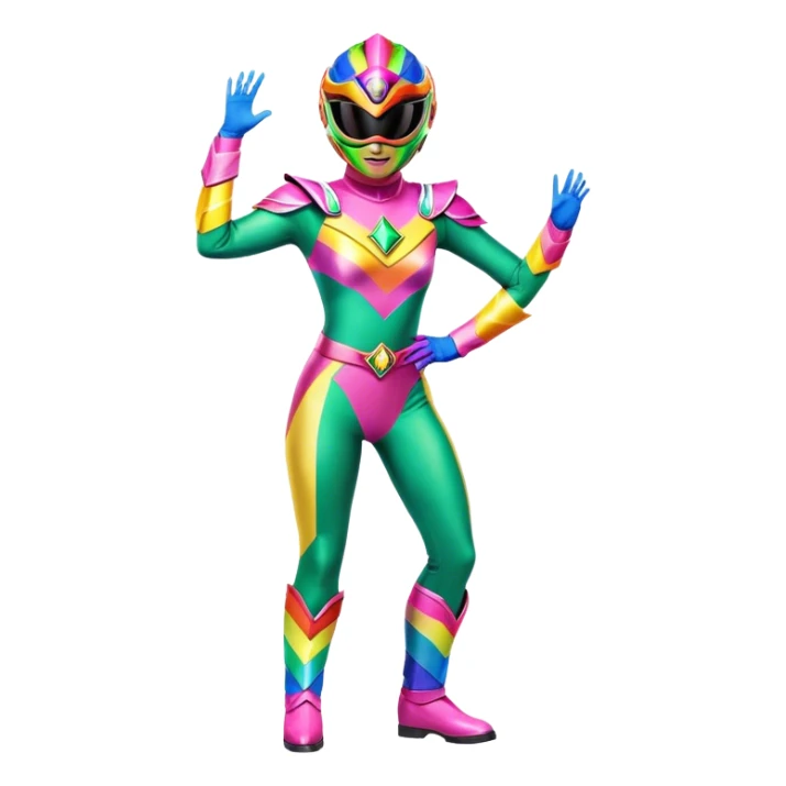  Female rainbow Power ranger  full body  mask on sticker