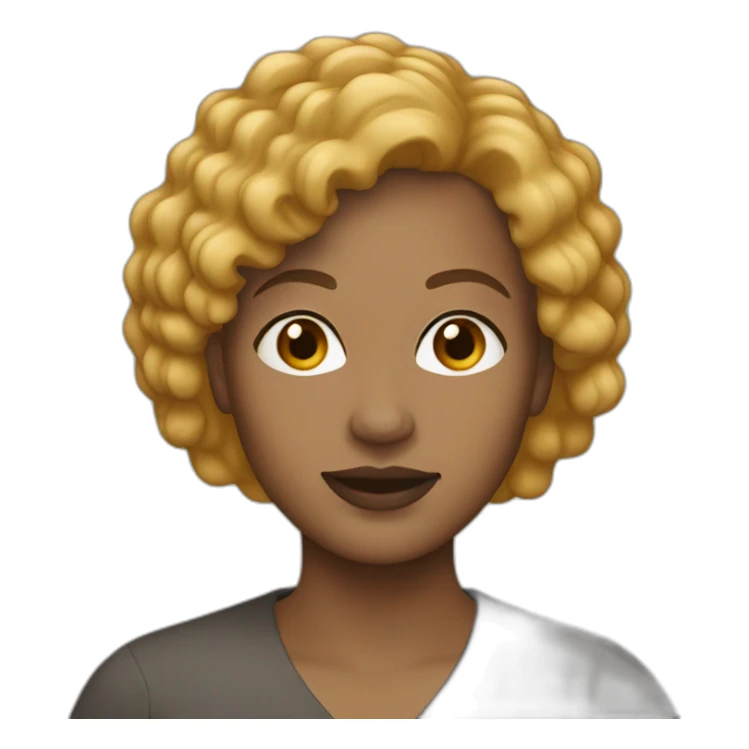 Woman at 40s light skin short wheat hair sticker
